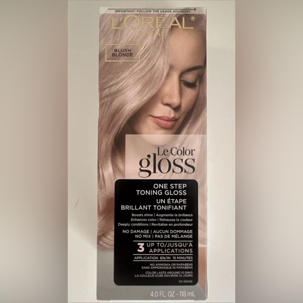 New in box! L'Oreal Paris Le Color Gloss One Step Toning Hair Gloss Blush Blonde